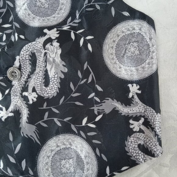 Boys Size 4 Dragon Vest Black Asian Japan China Wedding Formal - Picture 4 of 13